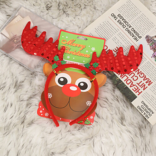 DP Reindeer Antlers Christmas Headband - For Kids & Adults, 1 pc