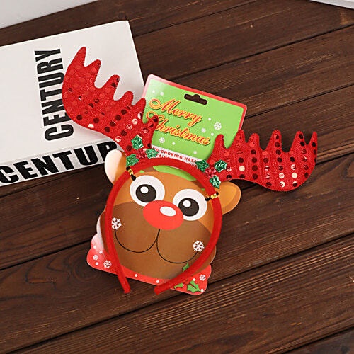 DP Reindeer Antlers Christmas Headband - For Kids & Adults, 1 pc