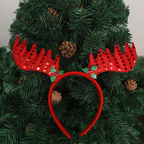 DP Reindeer Antlers Christmas Headband - For Kids & Adults, 1 pc