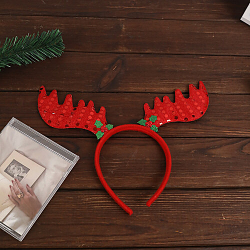 DP Reindeer Antlers Christmas Headband - For Kids & Adults, 1 pc