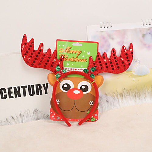 DP Reindeer Antlers Christmas Headband - For Kids & Adults, 1 pc