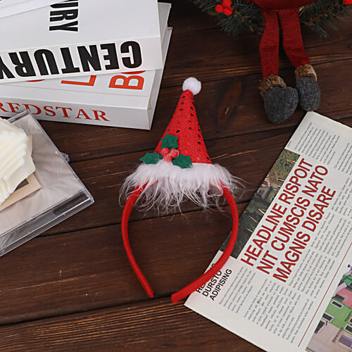DP Hot Christmas/Santa Party Decor Double Head Band - Red, 1 pc  