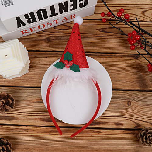 DP Hot Christmas/Santa Party Decor Double Head Band - Red, 1 pc  