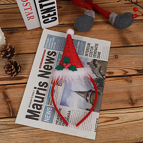 DP Hot Christmas/Santa Party Decor Double Head Band - Red, 1 pc  