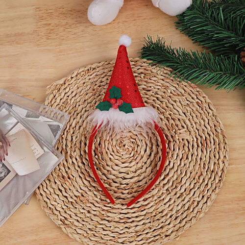 DP Hot Christmas/Santa Party Decor Double Head Band - Red, 1 pc  