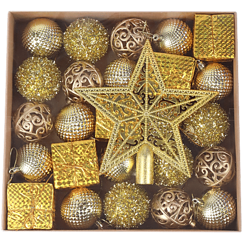 DP Christmas Electroplating Ball Ornaments - Golden & Silver, 26 pcs