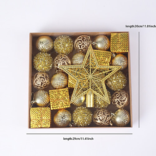 DP Christmas Electroplating Ball Ornaments - Golden & Silver, 26 pcs