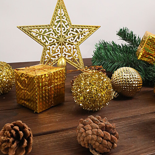 DP Christmas Electroplating Ball Ornaments - Golden & Silver, 26 pcs
