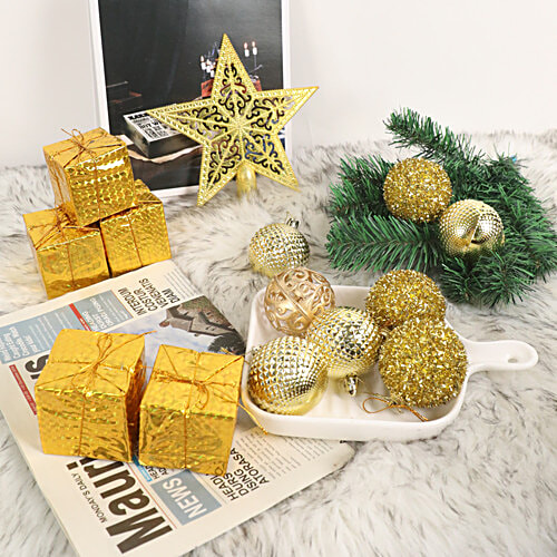 DP Christmas Electroplating Ball Ornaments - Golden & Silver, 26 pcs