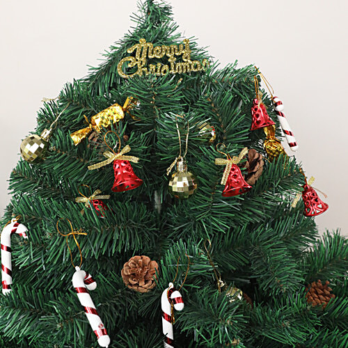 DP Christmas Pendant Ornaments - Colourful Glitter, Red & Golden, 16 pcs