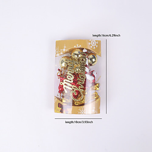 DP Christmas Pendant Ornaments - Colourful Glitter, Red & Golden, 16 pcs