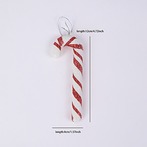 DP Candy Cane Christmas Tree Ornaments - Red & White, 6 pcs