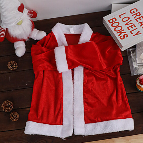 DP Santa Claus Dress Christmas Costume - With Cap, For Kids, 1 Set (3 - 6 Years)