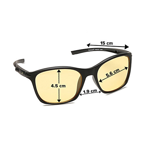 Fastrack Men Square Sunglasses With UV Protected Yellow Lens & Black Frame, 1 pc (Large) 