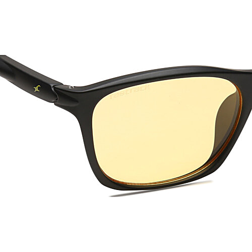 Fastrack Men Square Sunglasses With UV Protected Yellow Lens & Black Frame, 1 pc (Large) 