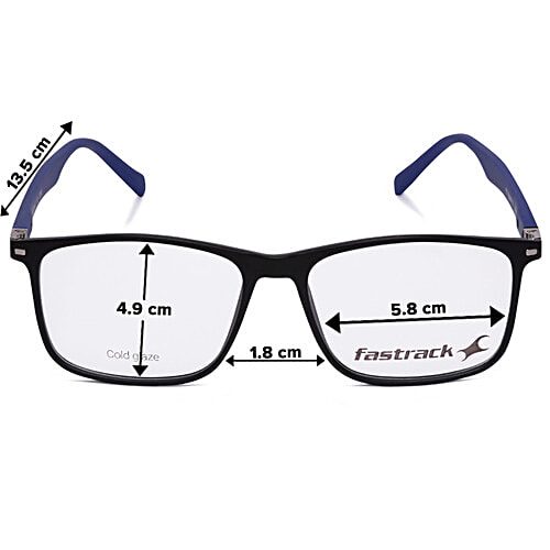 Fastrack Unisex Square Computer Glasses With Anti Glare Lenses - Black & Blue Frame, 1 pc Blue Light Block Technology Lenses, Anti Glare Glasses