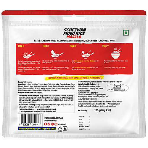 Keya Schezwan Fried Rice Masala, 100 g (5 x 20 g)