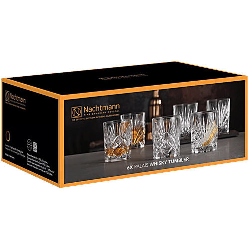 Nachtmann Transparent Palais Whisky Tumbler Set, 288 ml (Pack of 6) 