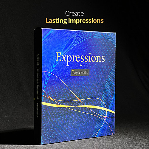 Paperkraft Gift Set A5 Hardbound Metallic Finish Cover Journal 176 Pages + Chopin Lissome Blue Ball Pen, 2 pcs  