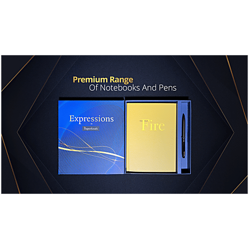 Paperkraft Gift Set A5 Hardbound Textured Cover Journal 176 Pages + Chopin Lissome Blue Ball Pen, 2 pcs  