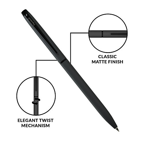 Paperkraft Chopin Lissome Matte Black Body - Metal Body Pen, Blue Ink Ball, Slim & Sleek, 1 pc  0.7mm Stainless Steel Tip, Best For Gifting & Professional Use, Office meeting essentials
