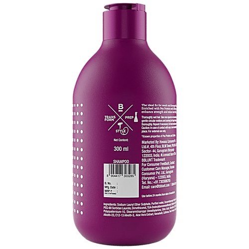 Bblunt Hair Fall Control Shampoo With Pea Protein & Caffeine, 300 ml  