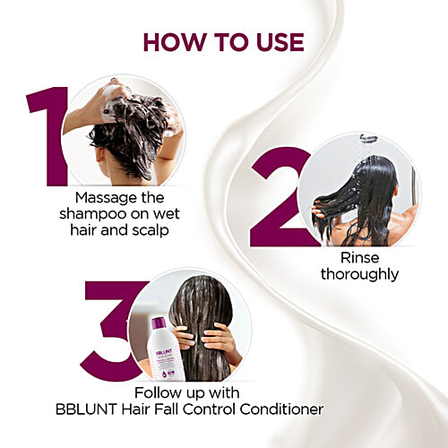 Bblunt Hair Fall Control Shampoo With Pea Protein & Caffeine, 300 ml  
