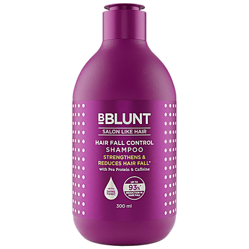Bblunt Hair Fall Control Shampoo With Pea Protein & Caffeine, 300 ml  