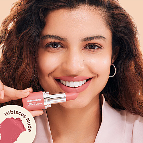 Mamaearth Creamy Matte Long Stay Lipstick, 4.2 g 08 Hibiscus Nude 