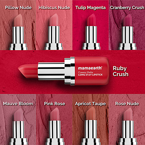 Mamaearth Creamy Matte Long Stay Lipstick, 4.2 g 08 Hibiscus Nude 