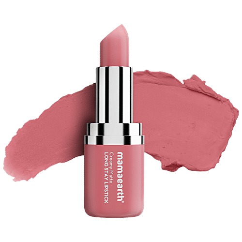 Mamaearth Creamy Matte Long Stay Lipstick, 4.2 g 08 Hibiscus Nude 