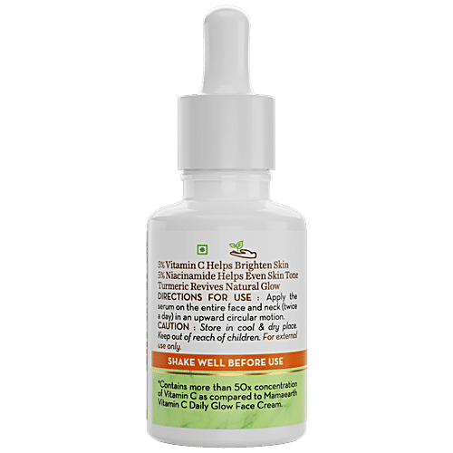 Mamaearth Vitamin C Daily Glow Face Serum With Turmeric, 10 ml  50x Vitamin C, For Radiant Skin