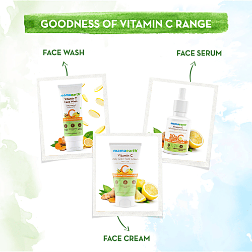 Mamaearth Vitamin C Daily Glow Face Serum With Turmeric, 10 ml  50x Vitamin C, For Radiant Skin