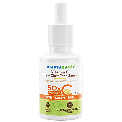 Mamaearth Vitamin C Daily Glow Face Serum With Turmeric, 10 ml  50x Vitamin C, For Radiant Skin