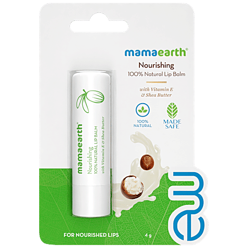 Mamaearth Nourishing 100% Natural Lip Balm With Vitaminc E & Shea Butter, 4 g  For Nourished Lips