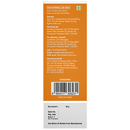 The Derma Co 1% Hyaluronic SPF 50 PA++++ Sunscreen Aqua Gel, 80 g No white-cast, For Broad Spectrum & Blue Light Protection