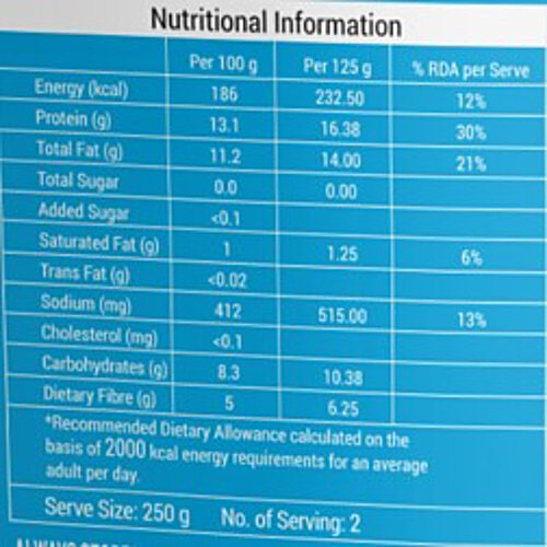 Blue Tribe Foods Afghani Soya Chaap - Just Heat & Eat, 250 g Vegetarian, No Maida, No Preservatives, High Protein