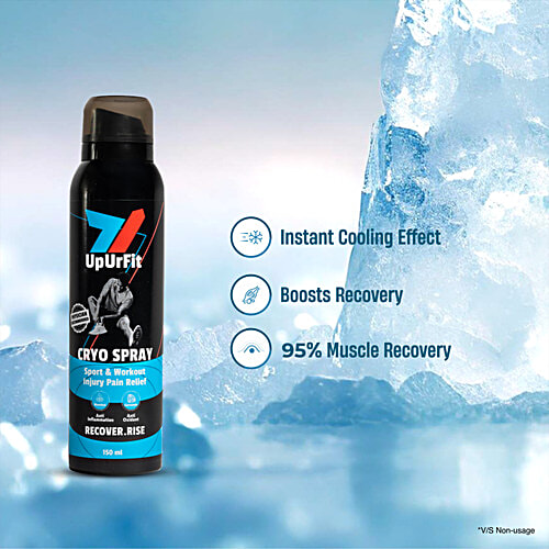 UpUrFit Cryo Spray For Sport & Workout Injury Pain Relief, 150 ml  Anti Oxidant & Anti Inflammation