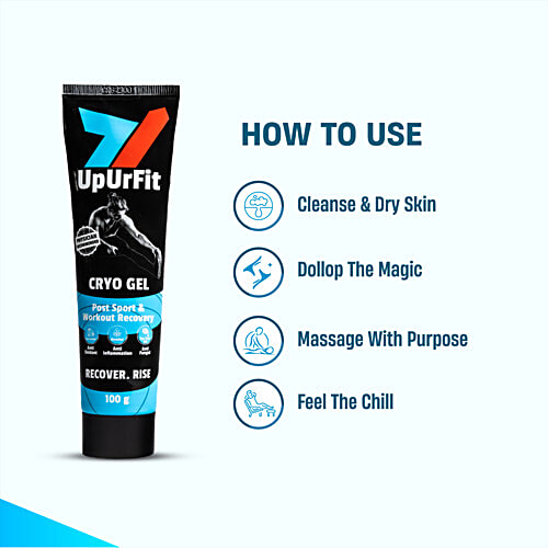 UpUrFit Post Sport & Workout Recovery Cryo Gel, 100 g Anti Oxidant, Anti Inflammation, Anti Fungal