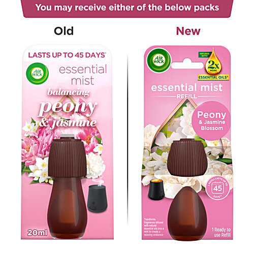 Airwick Essential Mist Peony & Jasmine Blossom Diffuser Refill, 20 ml Automatic Fragrance Mist Diffuser Refill