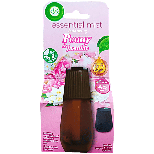 Airwick Essential Mist Peony & Jasmine Blossom Diffuser Refill, 20 ml Automatic Fragrance Mist Diffuser Refill