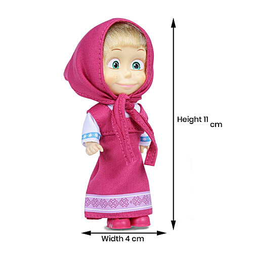 Wembley Masha & The Bear 11 Cm Toy Girl Doll - Pink, 1 pc  Famous Cartoon, Ideal Gift For Girls, Kids, Masha with a Scarf
