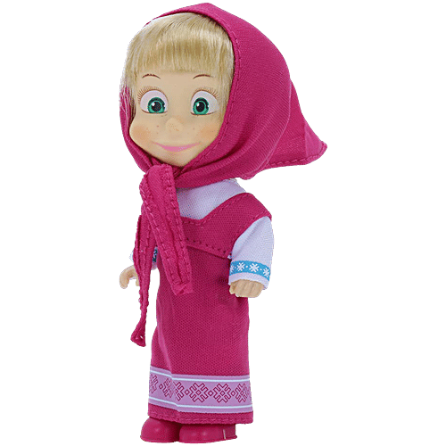 Wembley Masha & The Bear 11 Cm Toy Girl Doll - Pink, 1 pc  Famous Cartoon, Ideal Gift For Girls, Kids, Masha with a Scarf