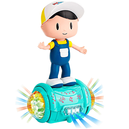Wembley Musical Toy Battery Operated 360 Degree Rotating Dancing Boy - 5D Light & Sound, 1 pc With Bump & Go Action, For Kids