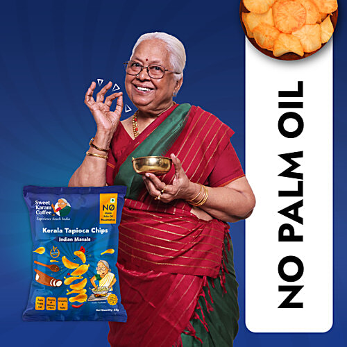 Sweet Karam Coffee Indian Masala Kerala Tapioca Chips, 65 g No Maida