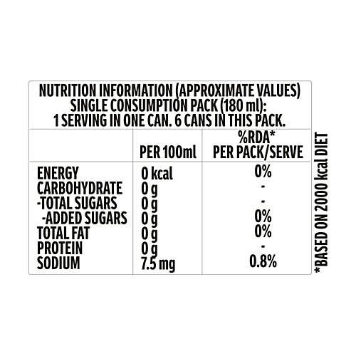 Coca Cola Coke Zero Sugar, 180 ml (Pack of 6) No Calories, Carbonated Water