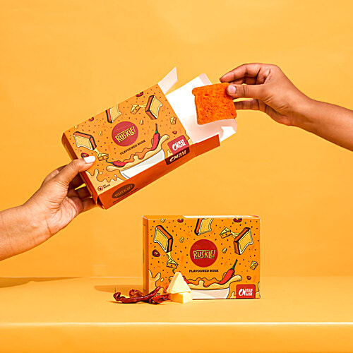 Ruskle Chilly Cheese Flavoured Rusk, 200 g  