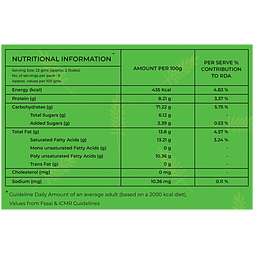 Ruskle Green Chutney Flavoured Rusk, 200 g  