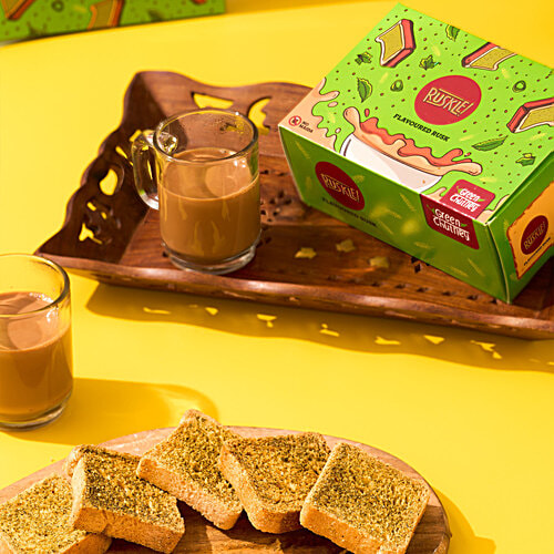 Ruskle Green Chutney Flavoured Rusk, 200 g  