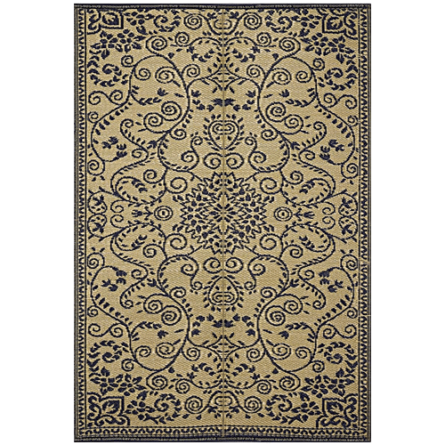 Sapana Carpet-Mats Murano Midnight Fold Chatai/Mat - Blue & Gold, 1 pc Polypropylene